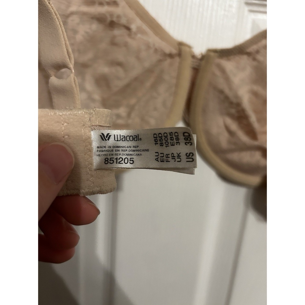 Wacoal Bra 38D Halo Lace Under Wire Unlined Full Coverage lingerie Style 851205 - Picture 10 of 15